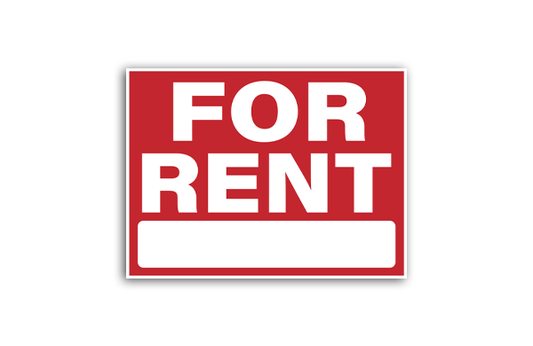 Printed Corrugated Plastic “For Rent” Sign – 18" x 24"