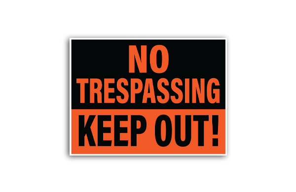 Printed Corrugated Plastic “No Trespassing” Sign – 18" x 24"